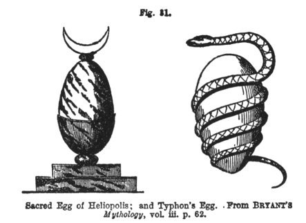 Рис. 31: Священное яйцо Гелиополиса и яйцо Тифона